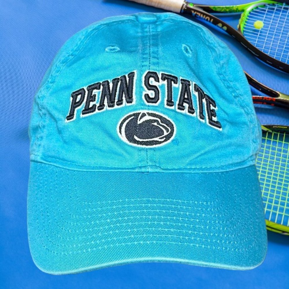 Vintage Penn State University Nittany Lions Embroidered Lt Blue-Black Hat Cap